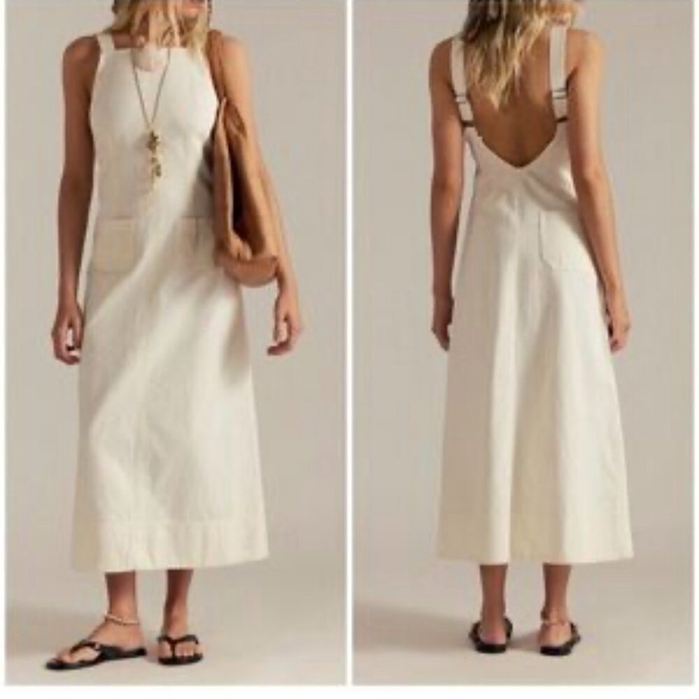 NEW FREE PEOPLE DEX denim midi dress xs